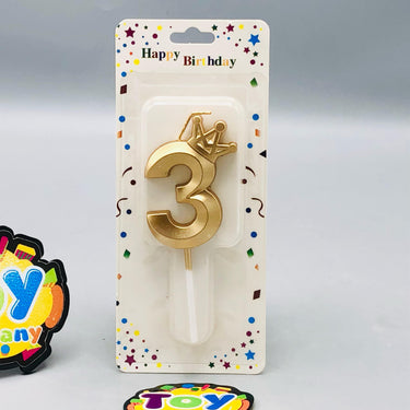 Number 3 Crown Designed Birthday Candle
